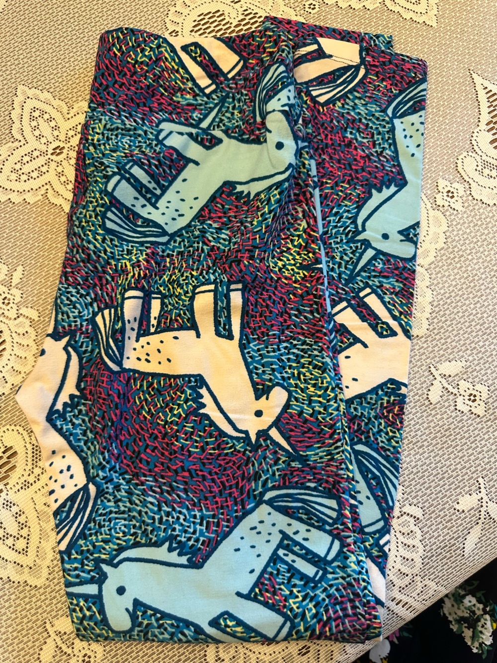 LuLaRoe Vintage Unicorn Print Leggings, OS